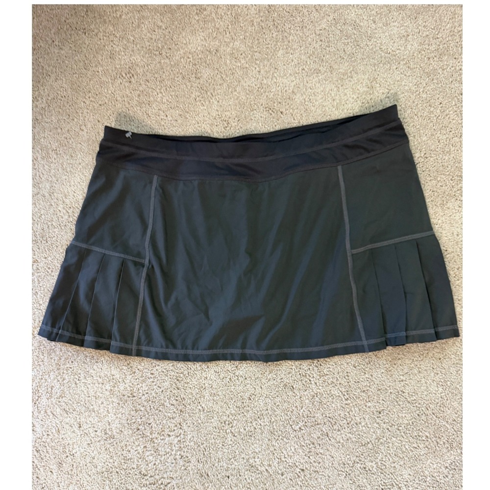 Athleta Womens 1X Black Pleated Athletic Skort Tennis Golf Activewear Skirt